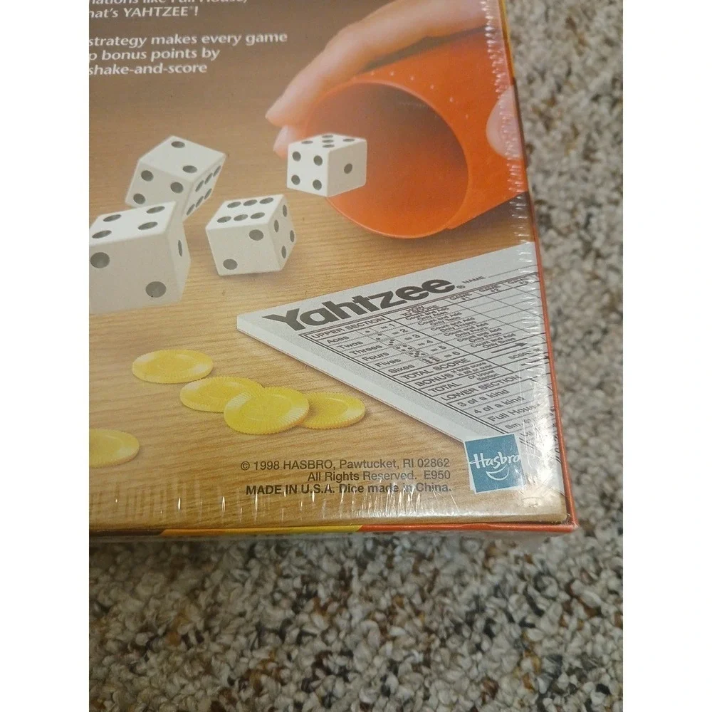Vintage Factory Sealed Yahtzee 1998 Brand new in shrink wrap Milton Bradley